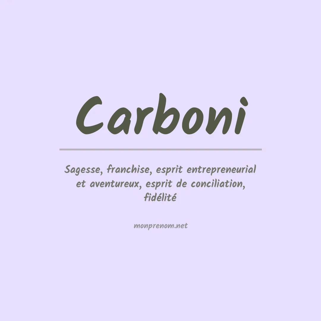 Signification du Prénom Carboni