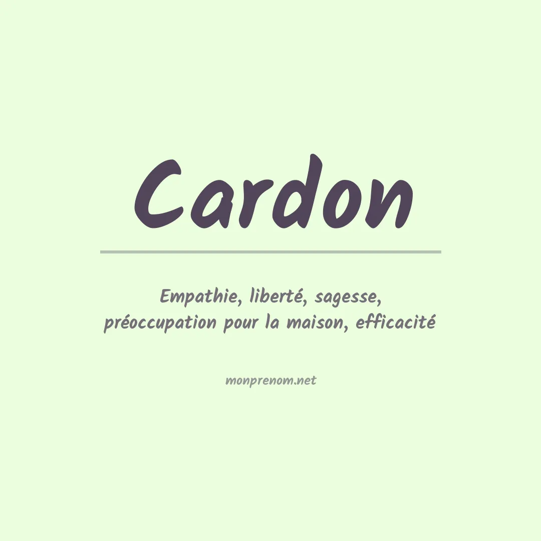 Signification du Prénom Cardon