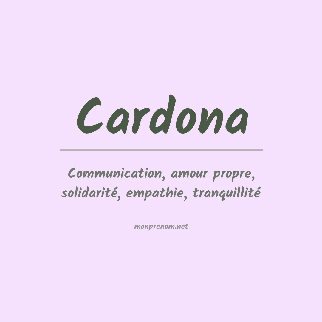Signification du Prénom Cardona