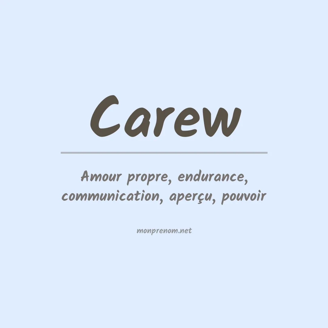 Signification du Prénom Carew