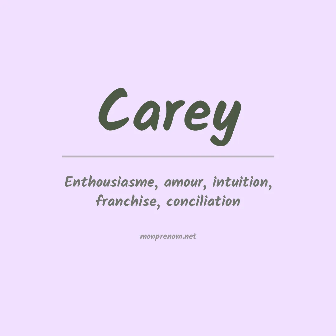 Signification du Prénom Carey