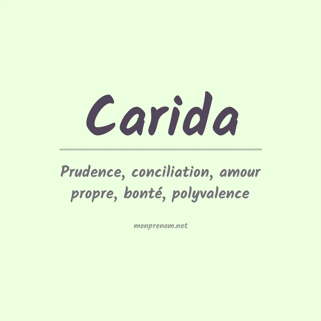 Signification du Prénom Carida