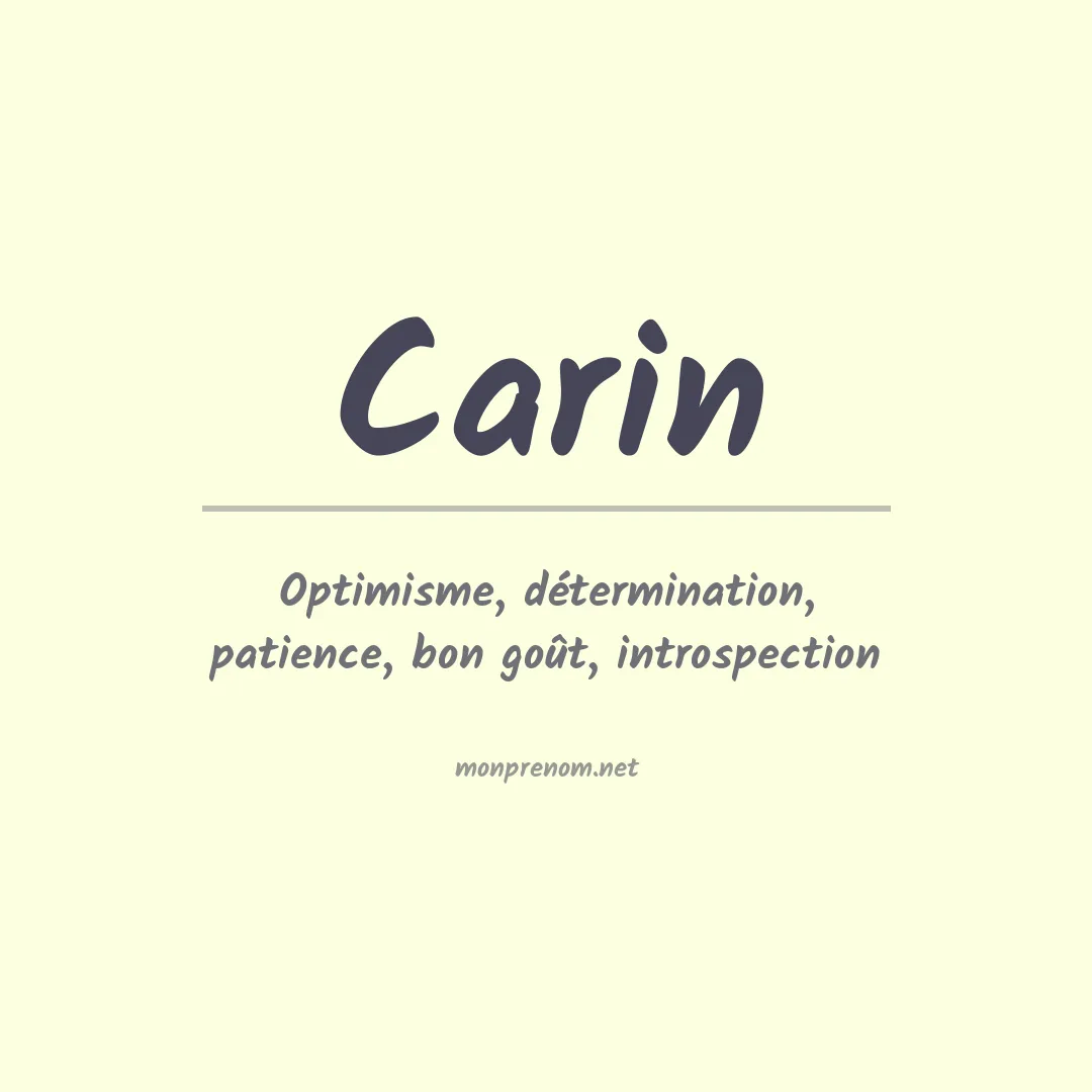 Signification du Prénom Carin