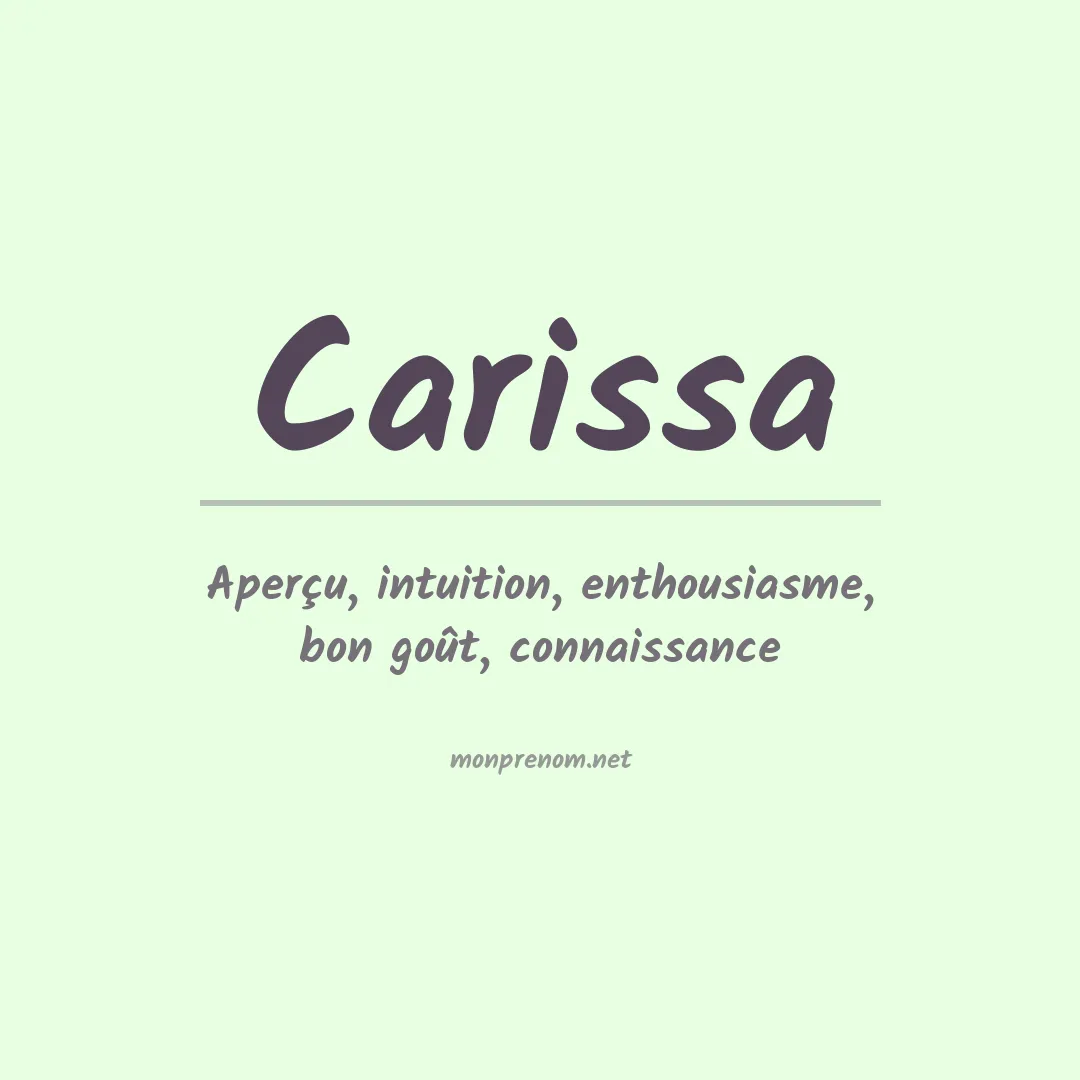 Signification du Prénom Carissa Signification du Prénom Carissa