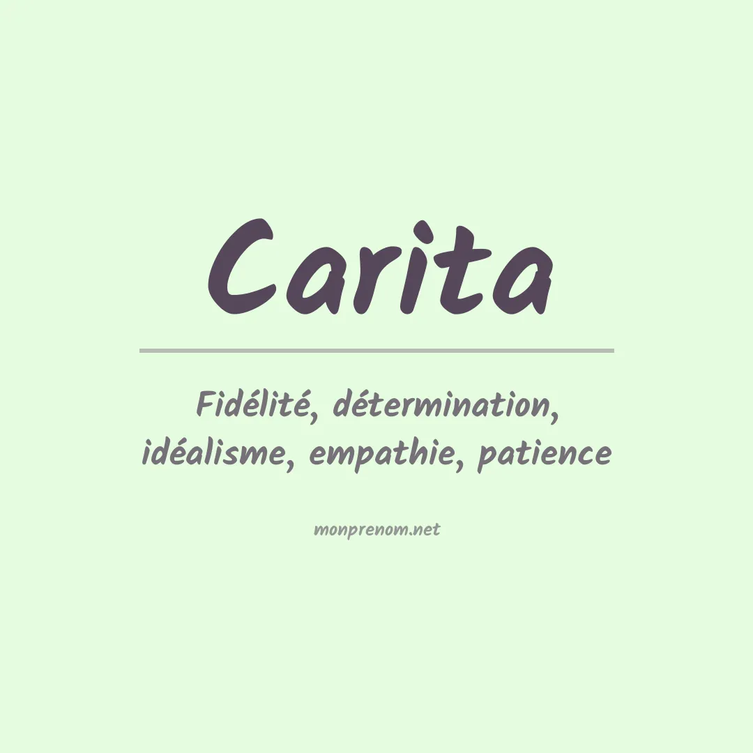 Signification du Prénom Carita