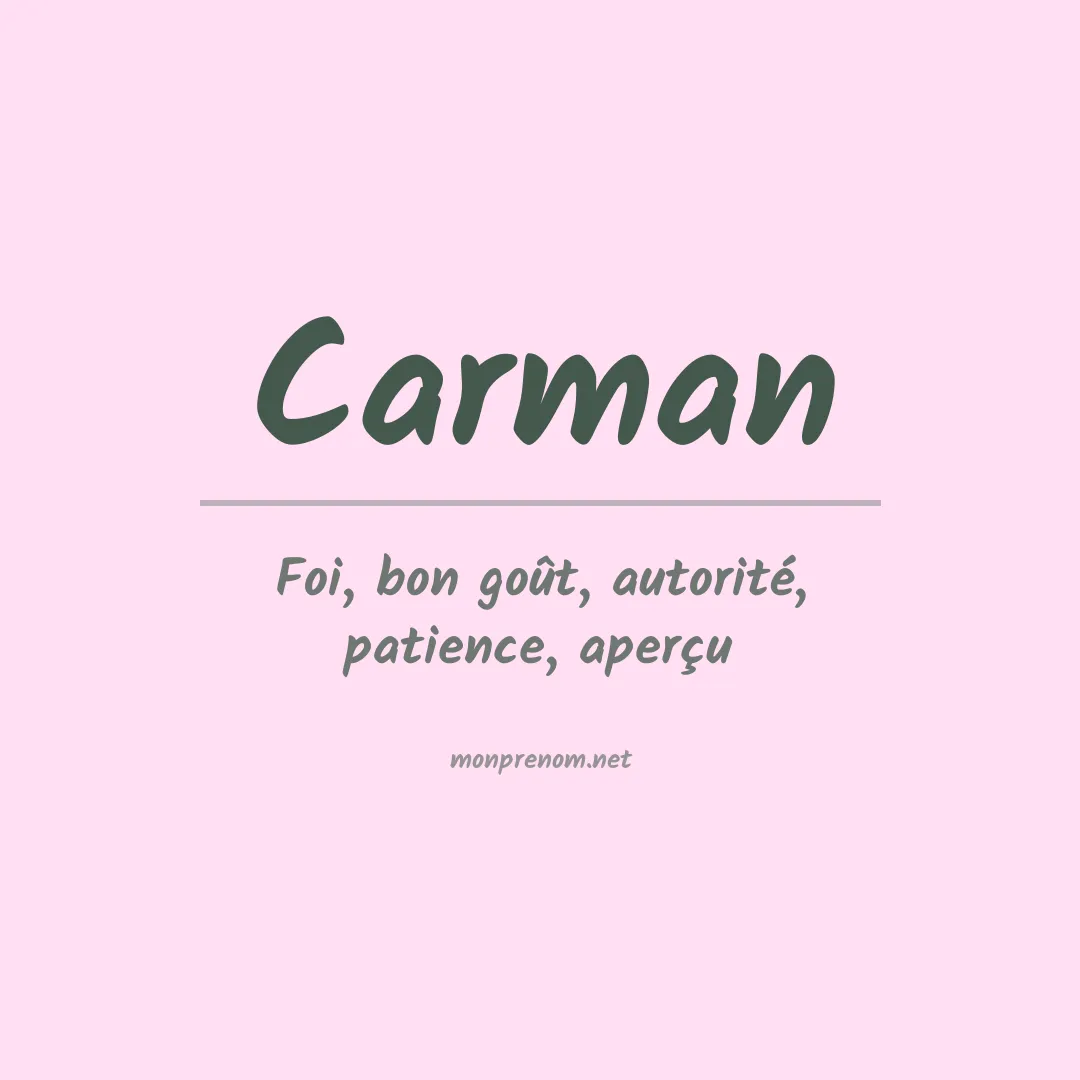 Signification du Prénom Carman