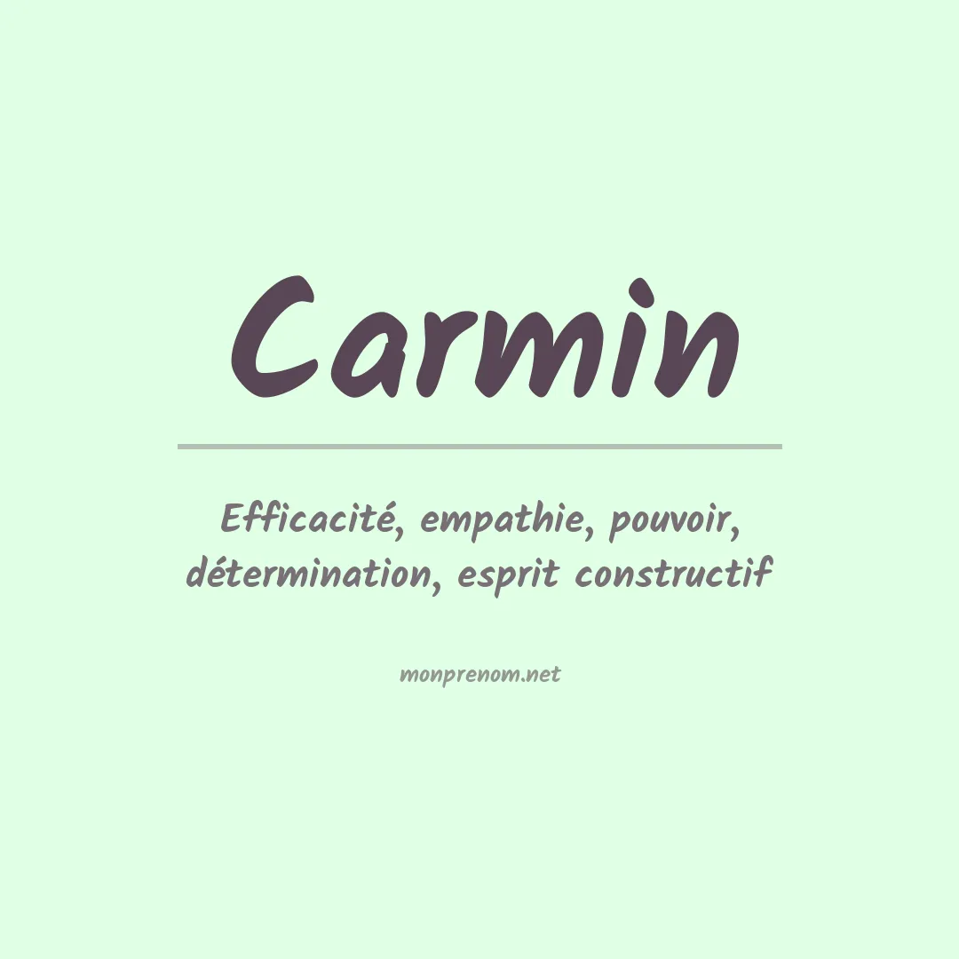 Signification du Prénom Carmin