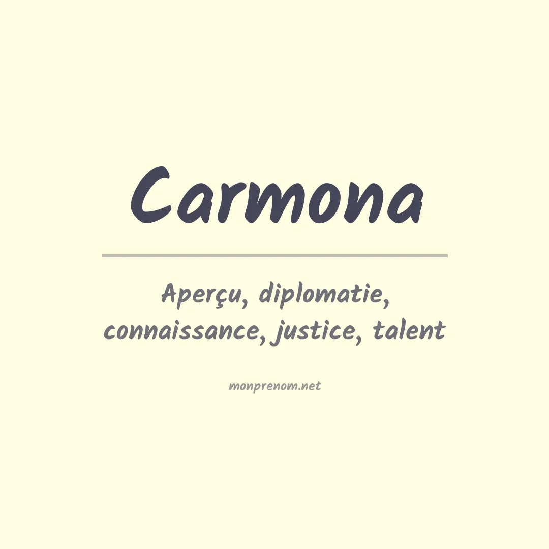 Signification du Prénom Carmona