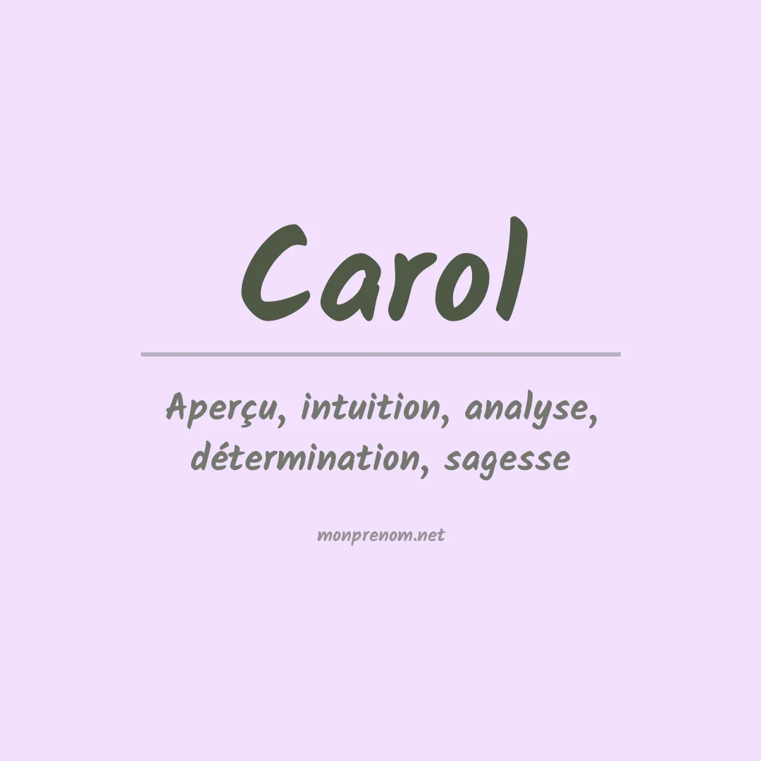 Signification du Prénom Carol