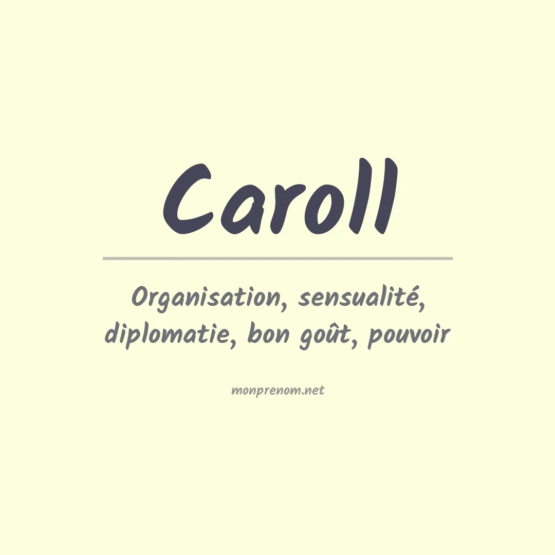 Signification du Prénom Caroll