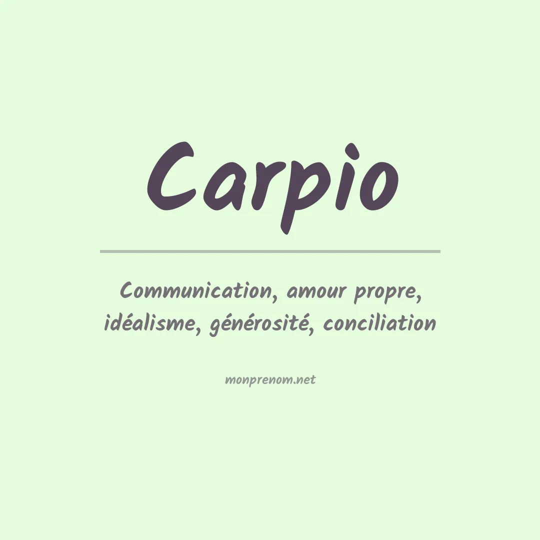 Signification du Prénom Carpio