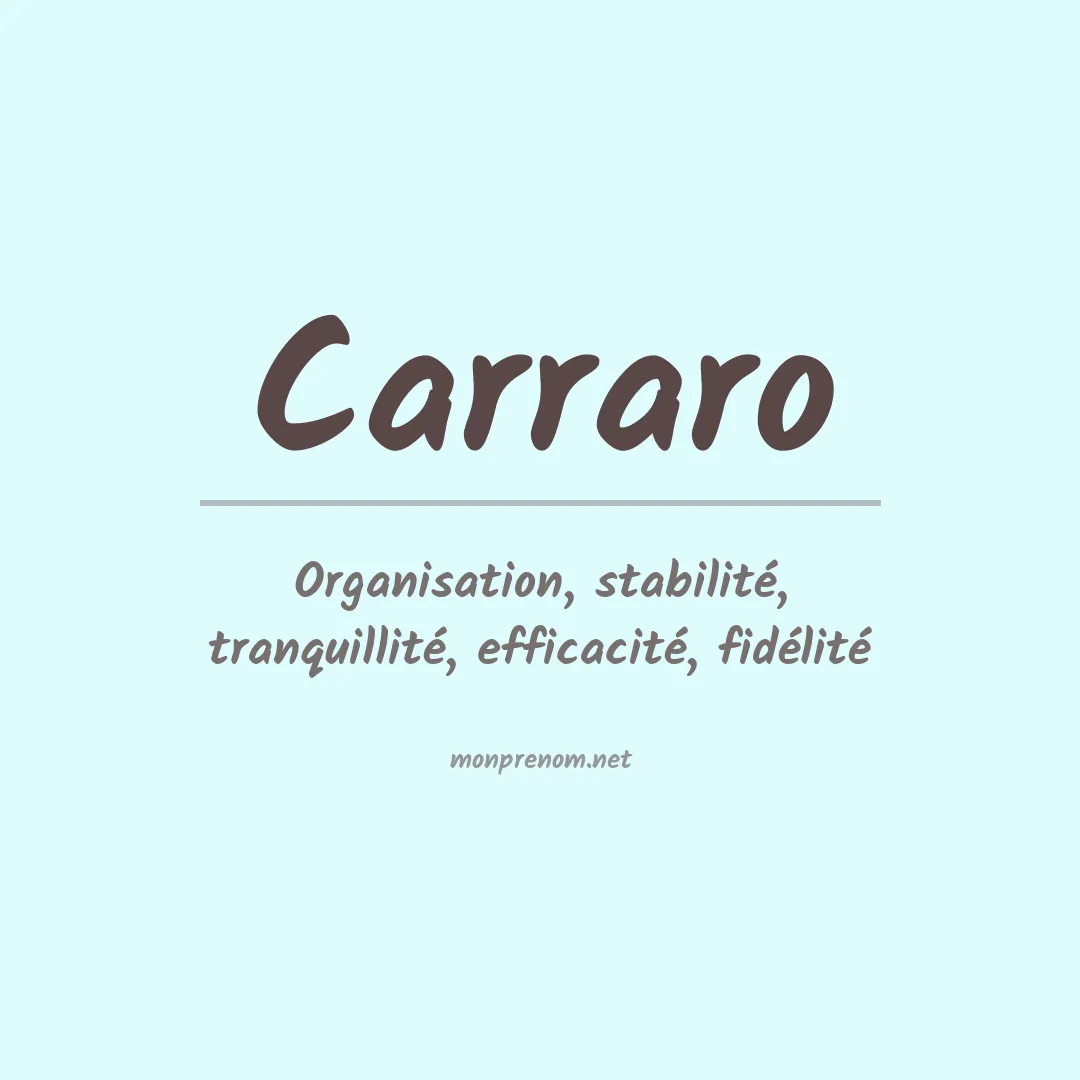 Signification du Prénom Carraro