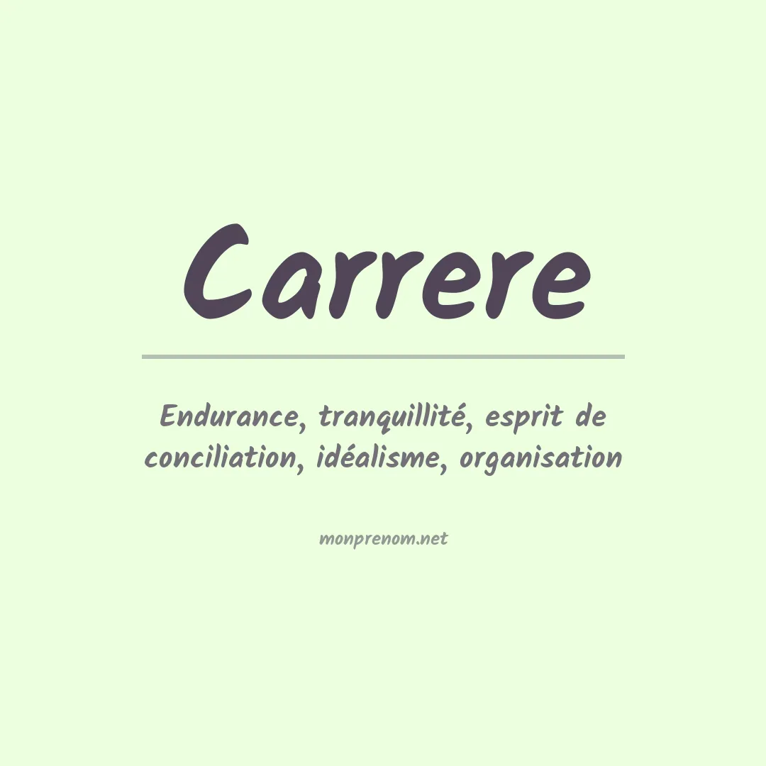 Signification du Prénom Carrere