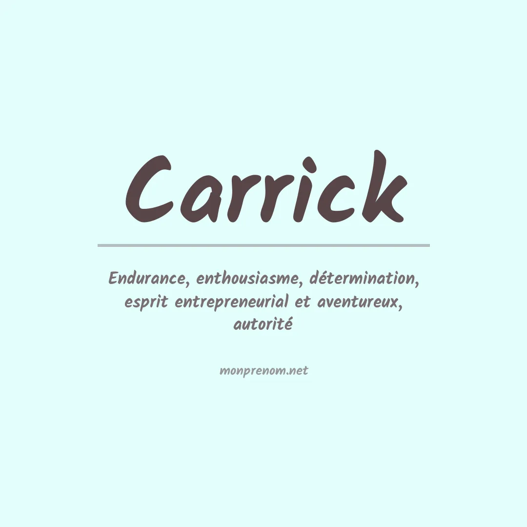 Signification du Prénom Carrick