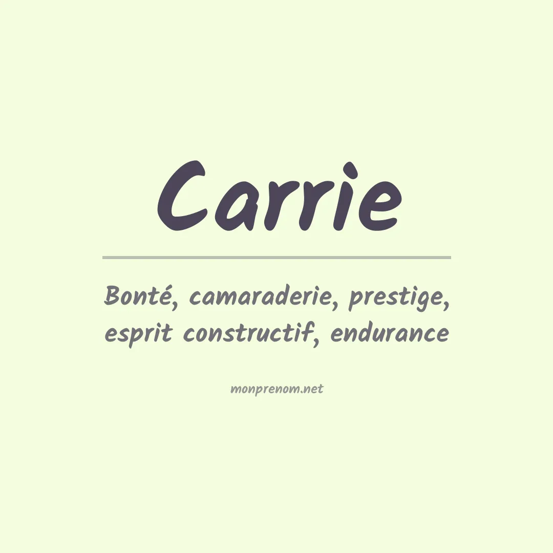 Signification du Prénom Carrie