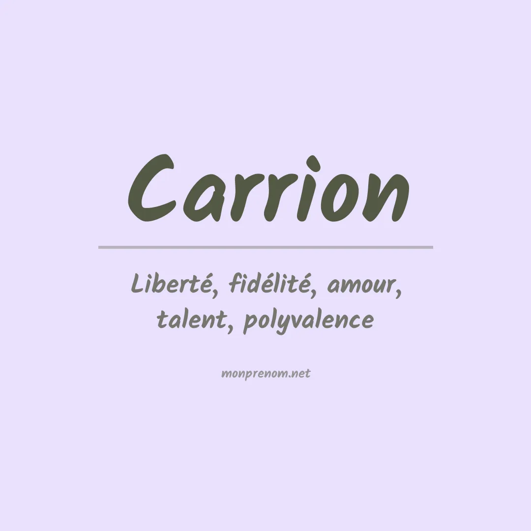 Signification du Prénom Carrion