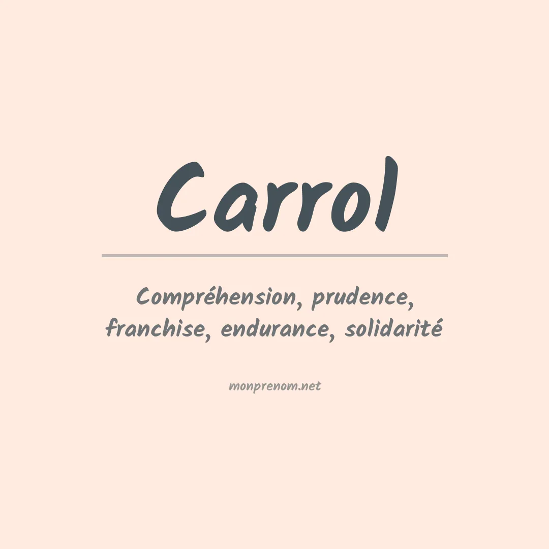 Signification du Prénom Carrol