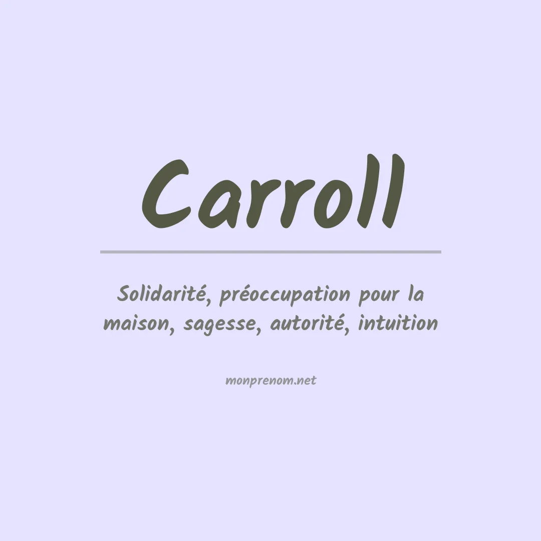 Signification du Prénom Carroll