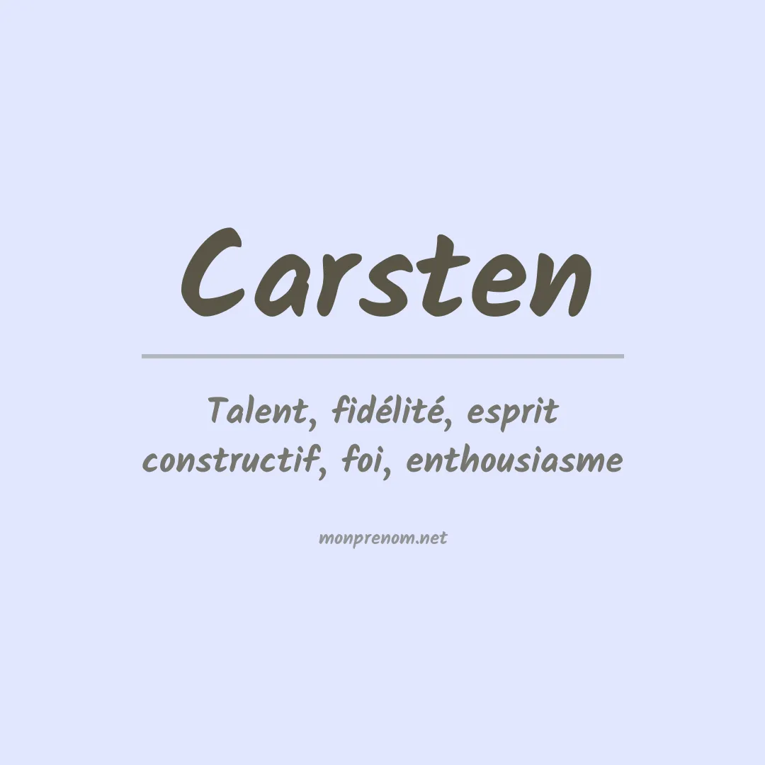 Signification du Prénom Carsten