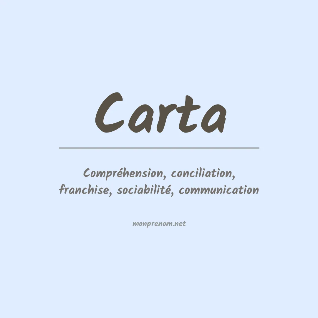 Signification du Prénom Carta