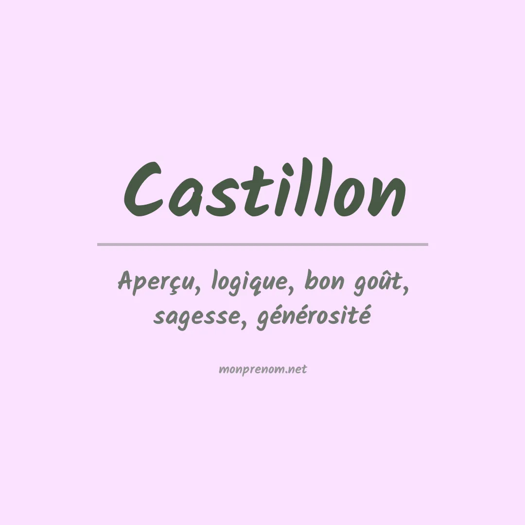 Signification du Prénom Castillon