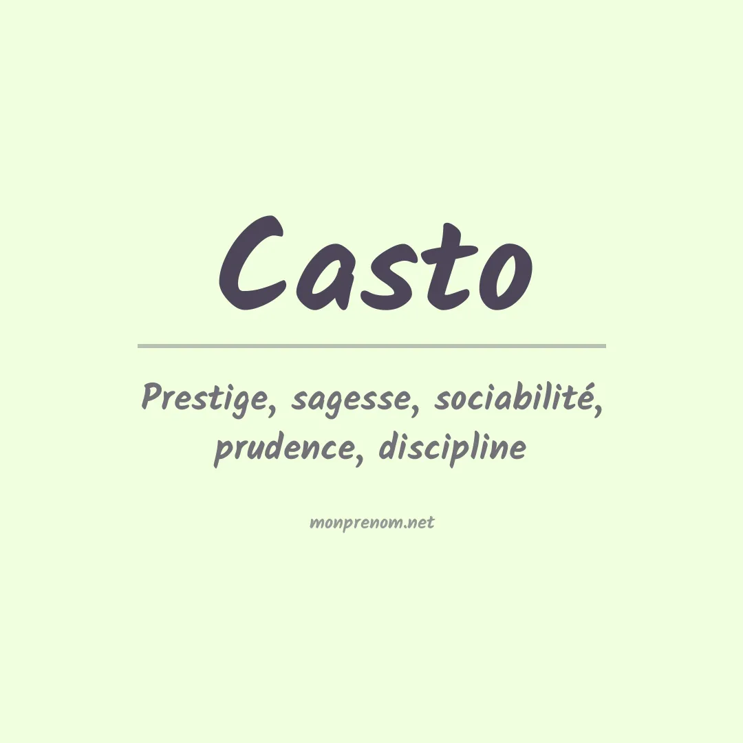 Signification du Prénom Casto