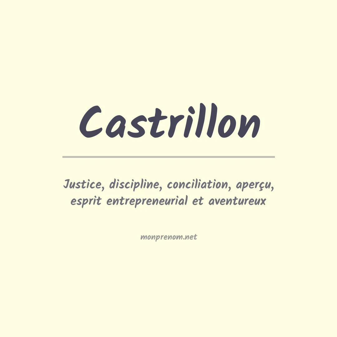 Signification du Prénom Castrillon