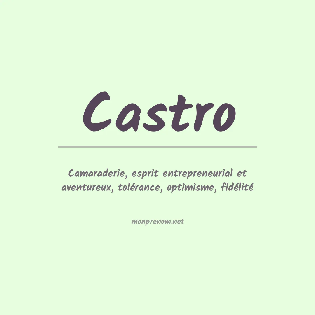 Signification du Prénom Castro