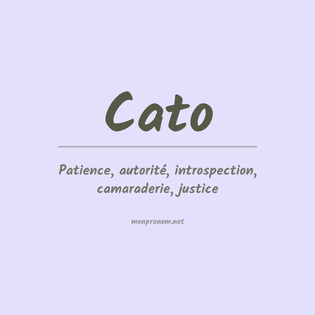Signification du Prénom Cato