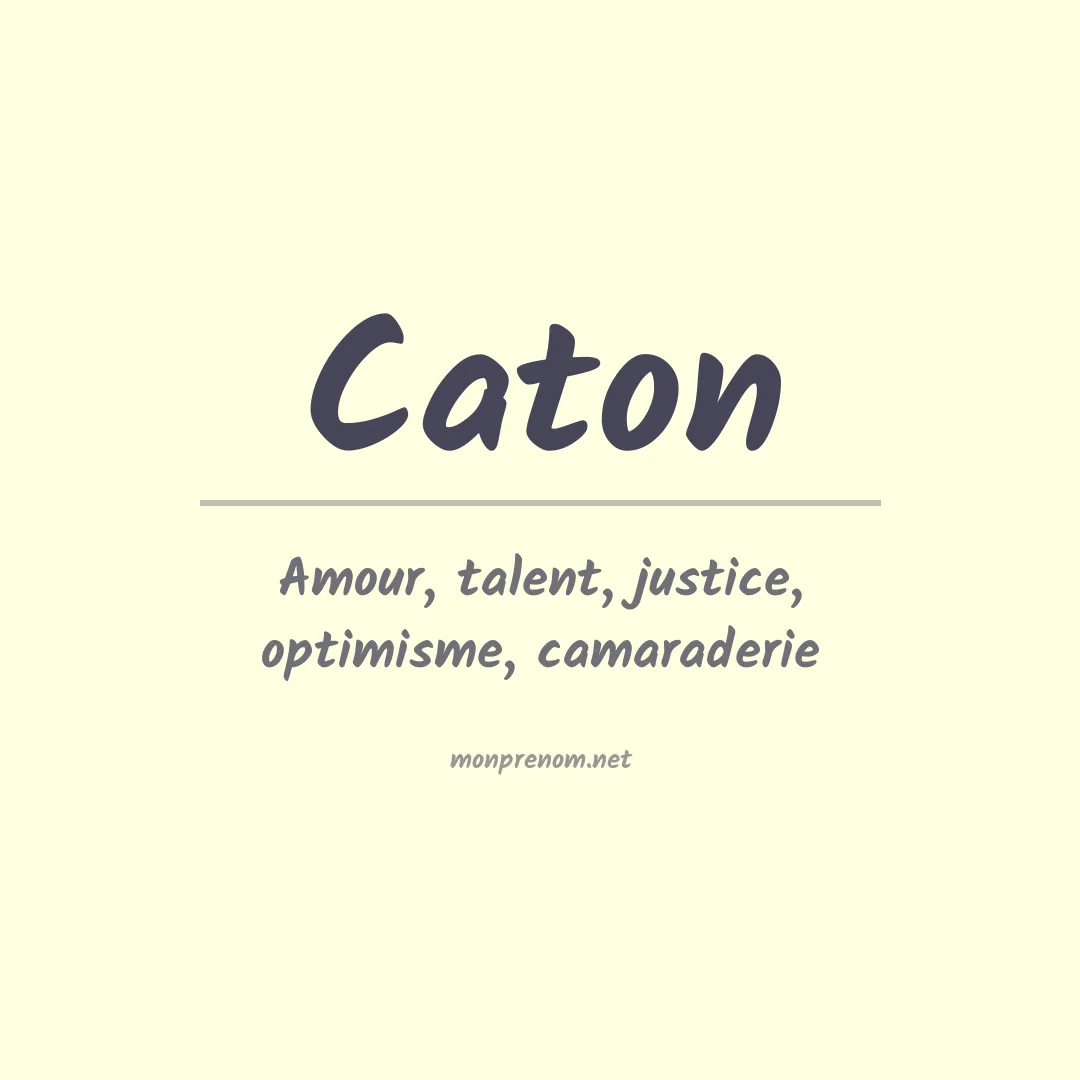 Signification du Prénom Caton