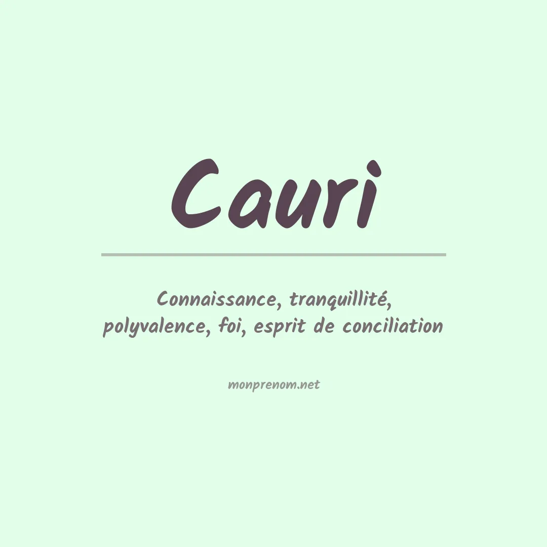 Signification du Prénom Cauri Signification du Prénom Cauri