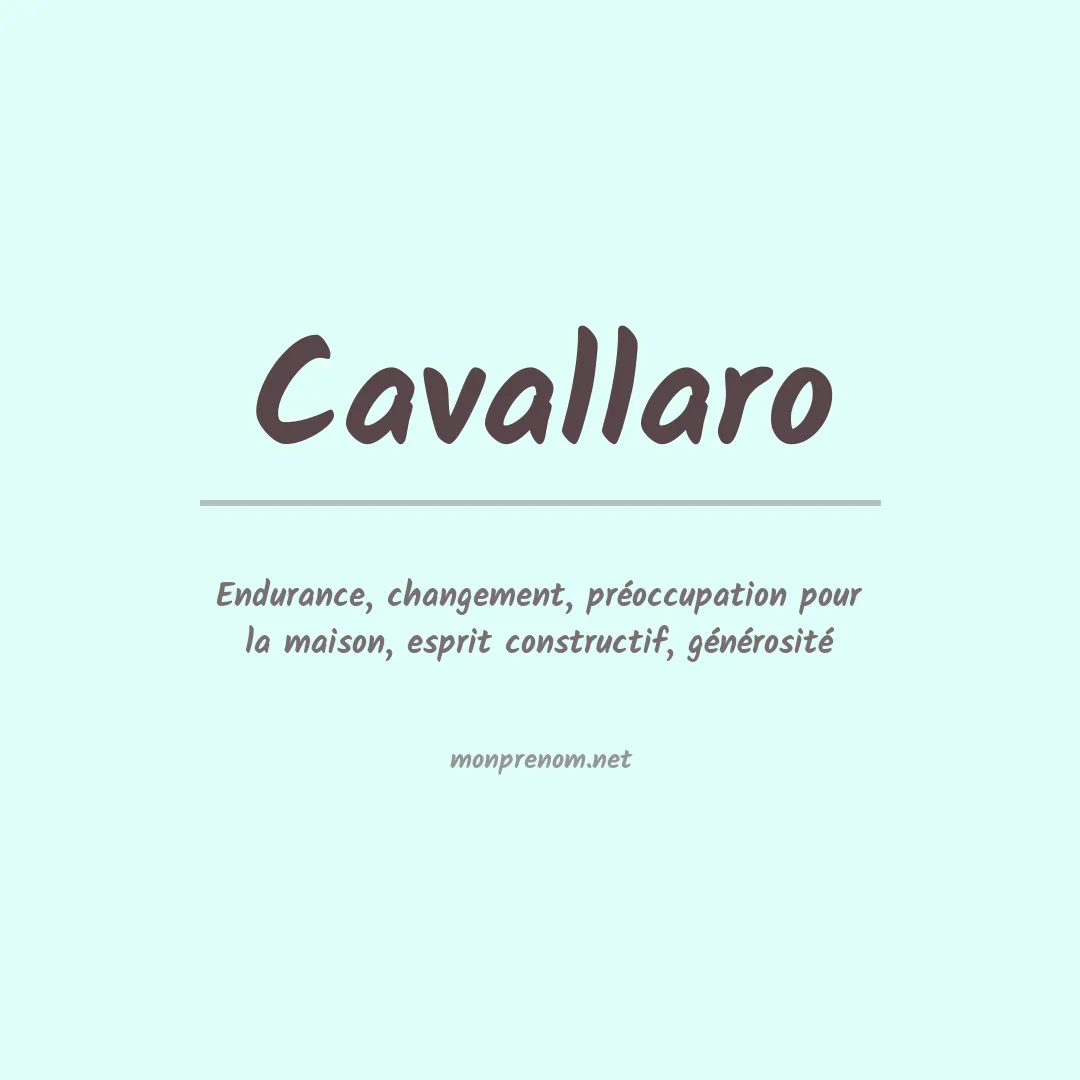 Signification du Prénom Cavallaro