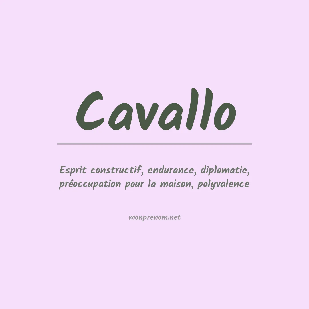 Signification du Prénom Cavallo