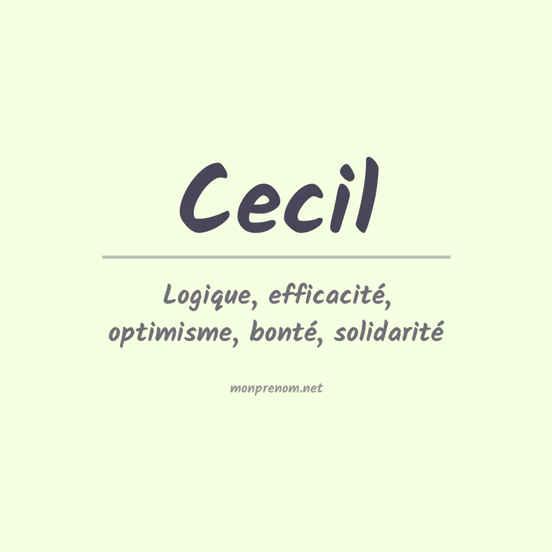 Signification du Prénom Cecil