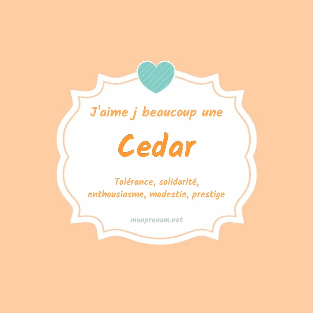 j'aime beaucoup Cedar