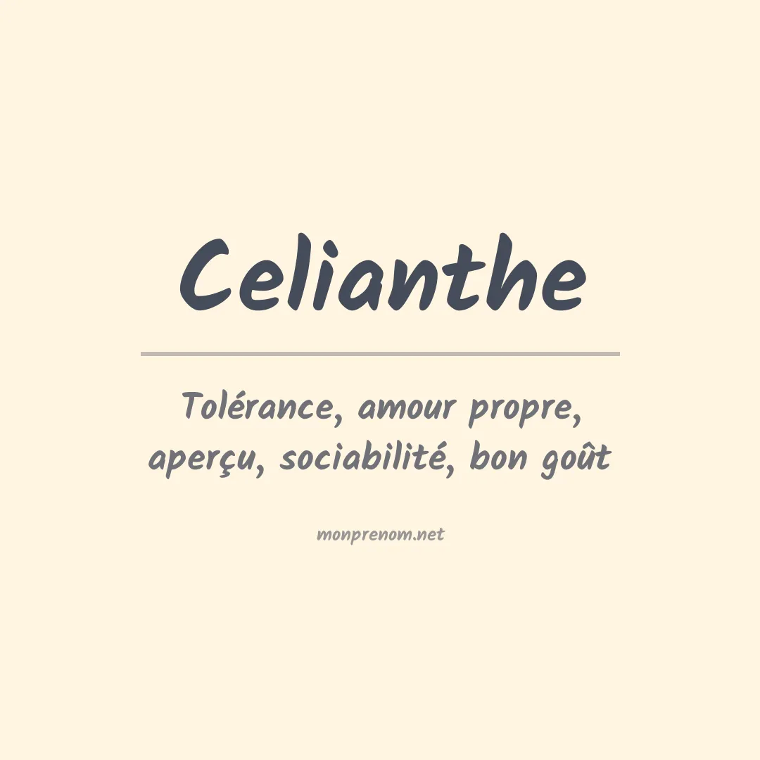 Signification du Prénom Celianthe Signification du Prénom Celianthe