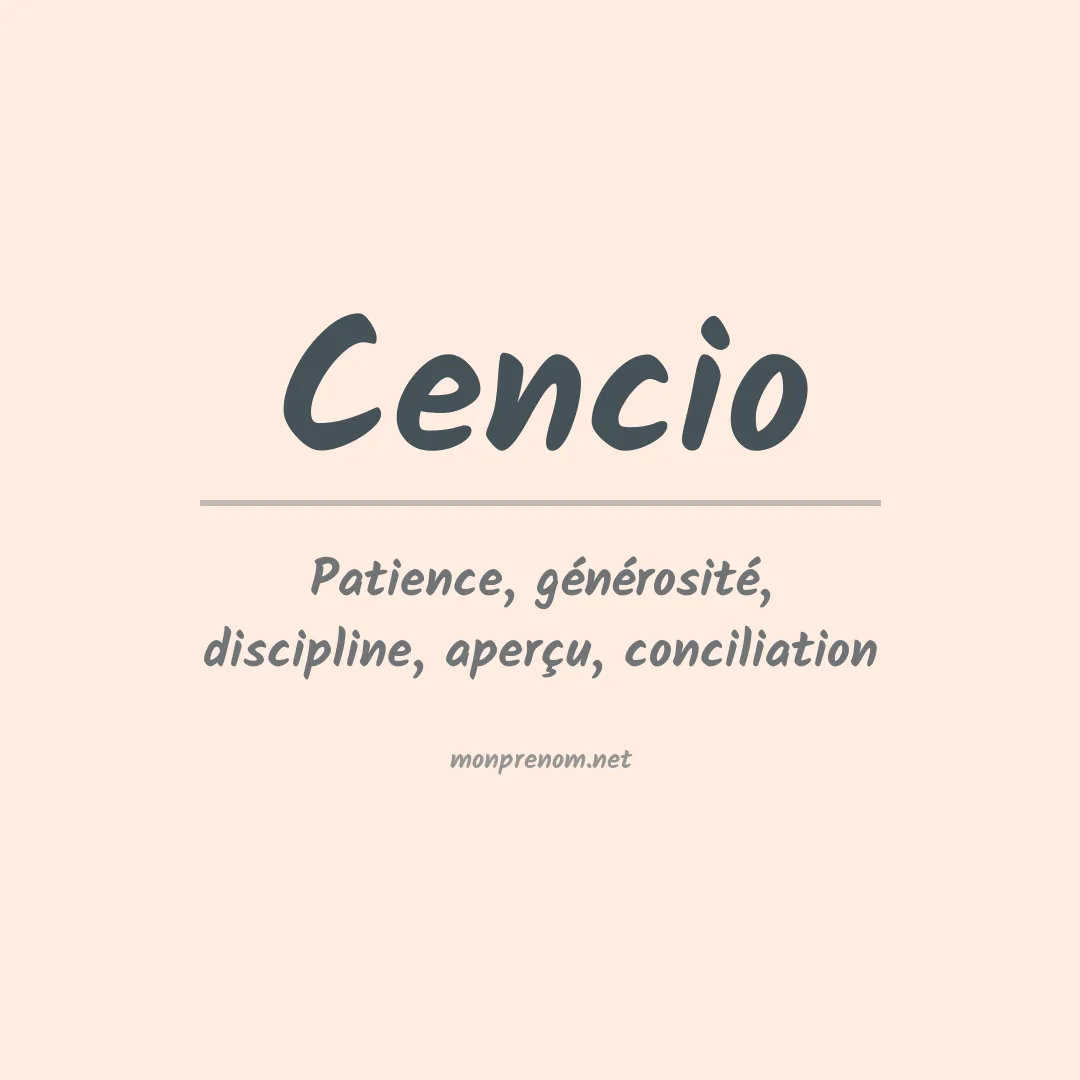 Signification du Prénom Cencio