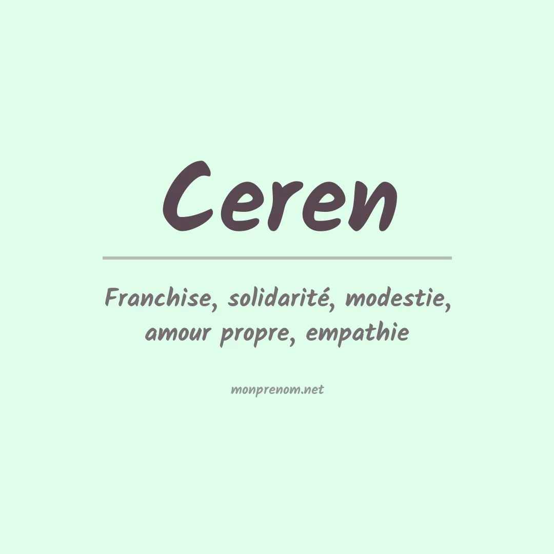 Signification du Prénom Ceren Signification du Prénom Ceren