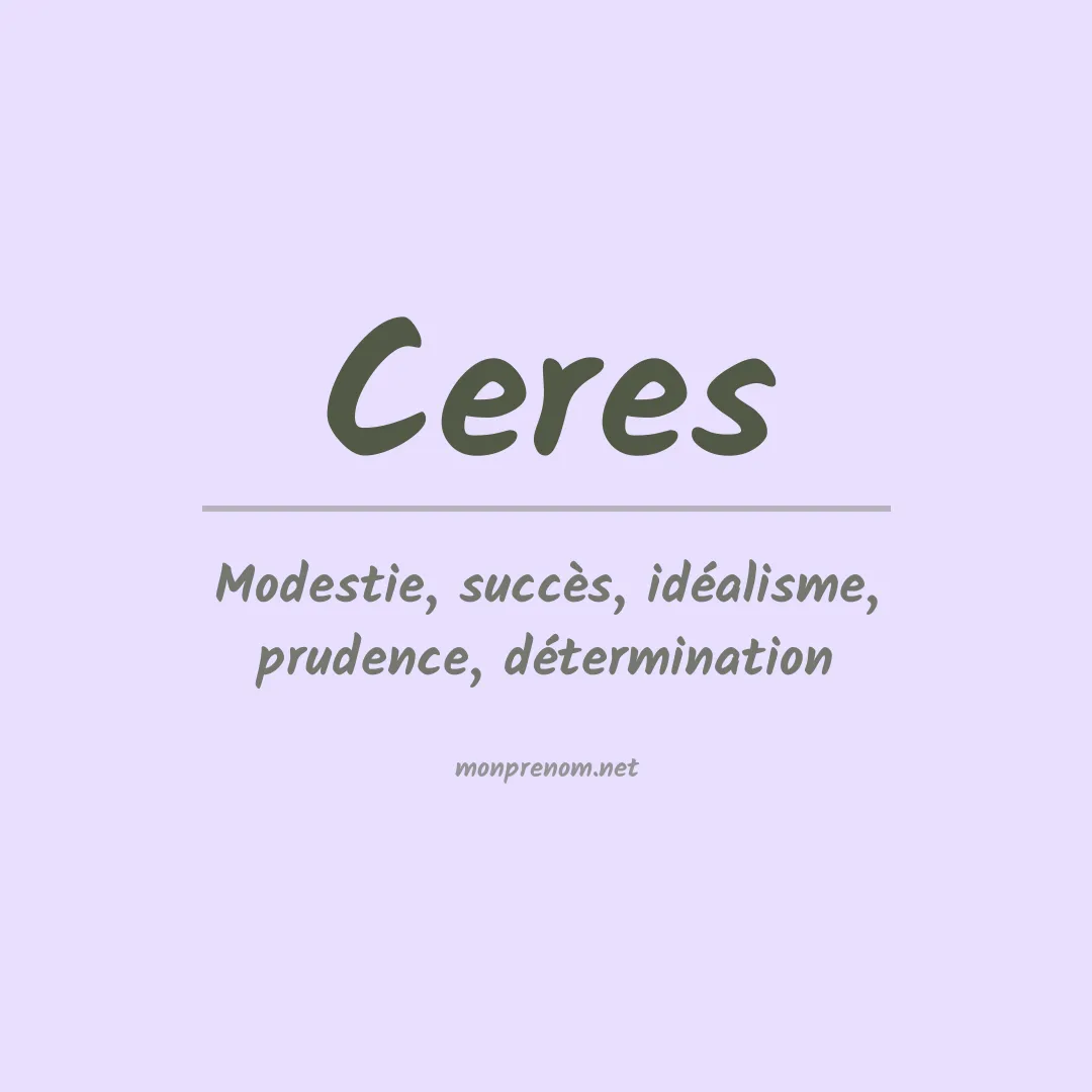 Signification du Prénom Ceres