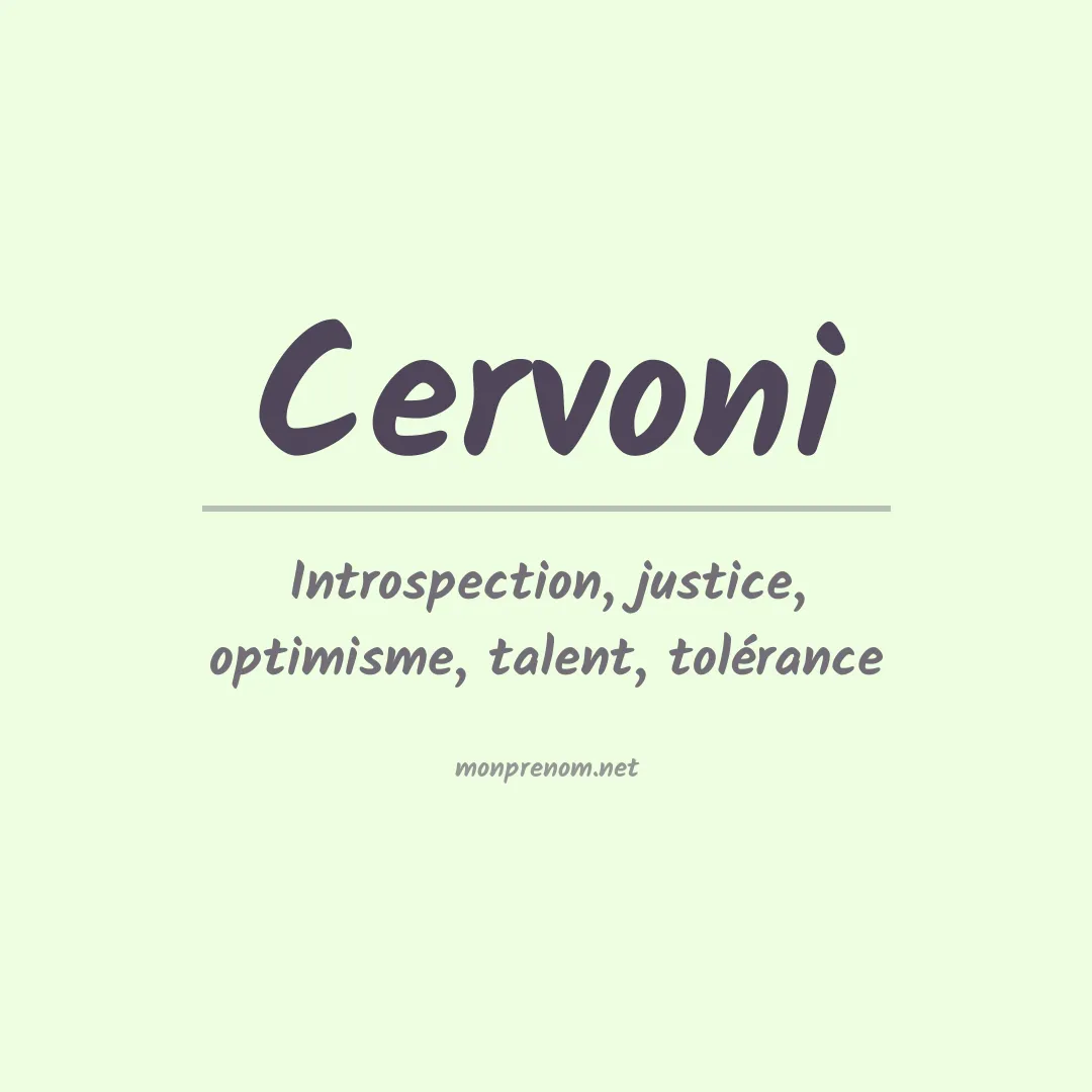 Signification du Prénom Cervoni