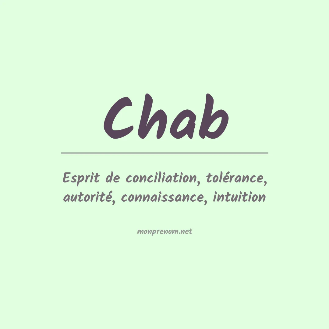 Signification du Prénom Chab Signification du Prénom Chab