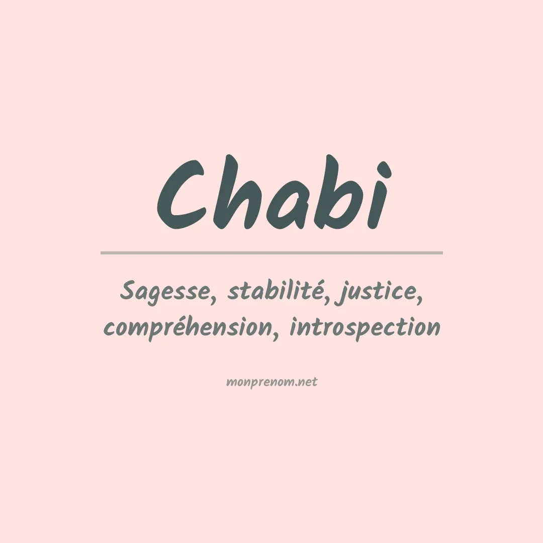 Signification du Prénom Chabi Signification du Prénom Chabi