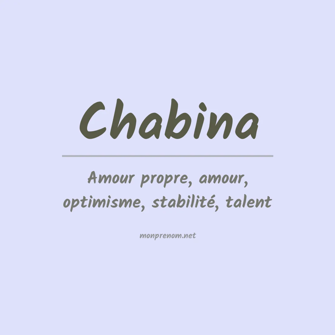 Signification du Prénom Chabina Signification du Prénom Chabina