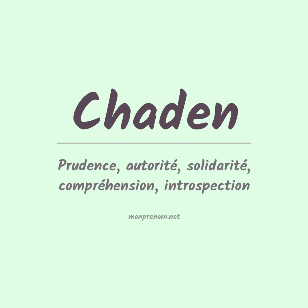 Signification du Prénom Chaden Signification du Prénom Chaden