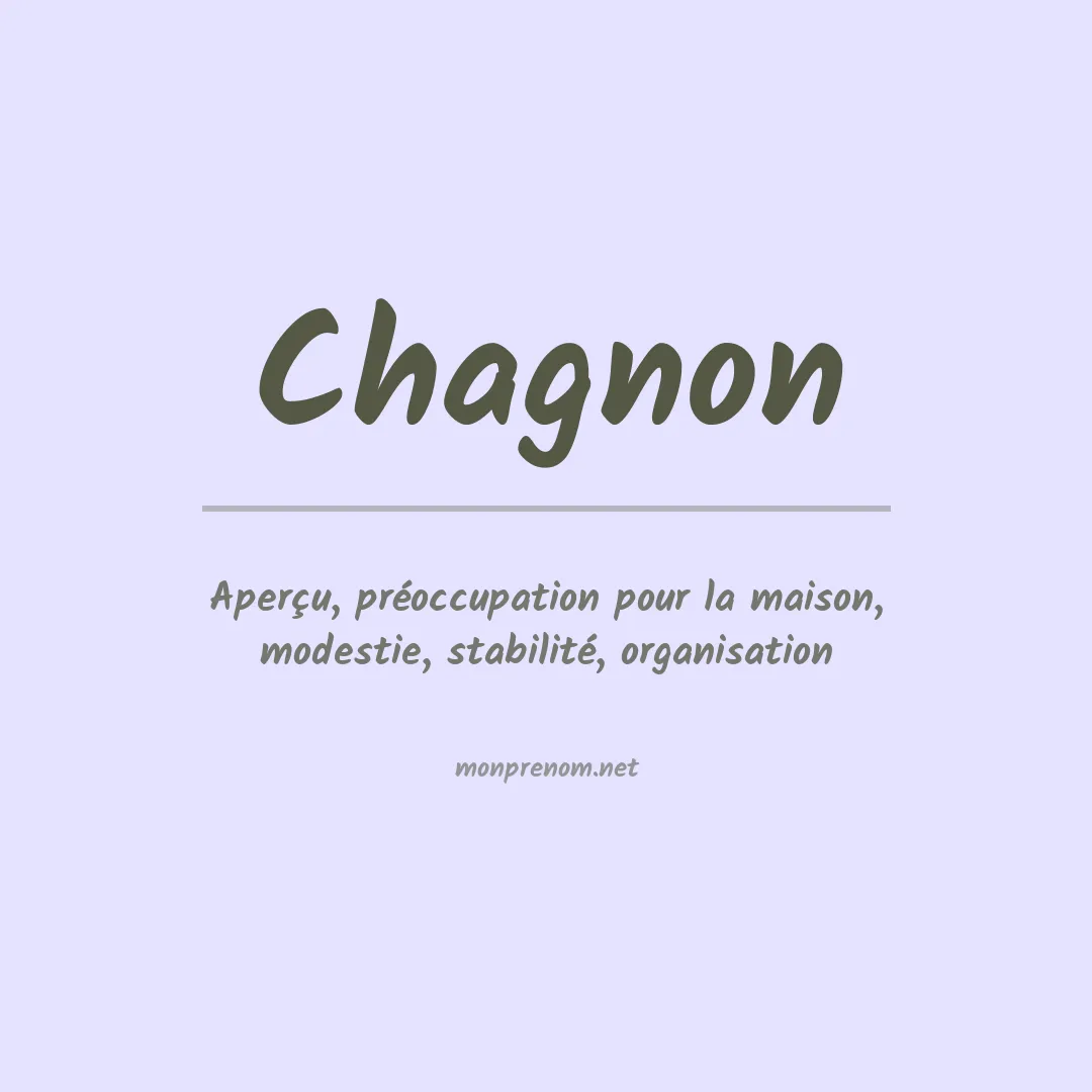 Signification du Prénom Chagnon