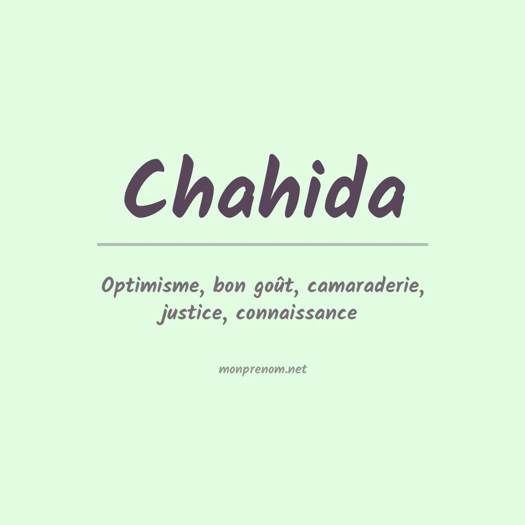 Signification du Prénom Chahida Signification du Prénom Chahida