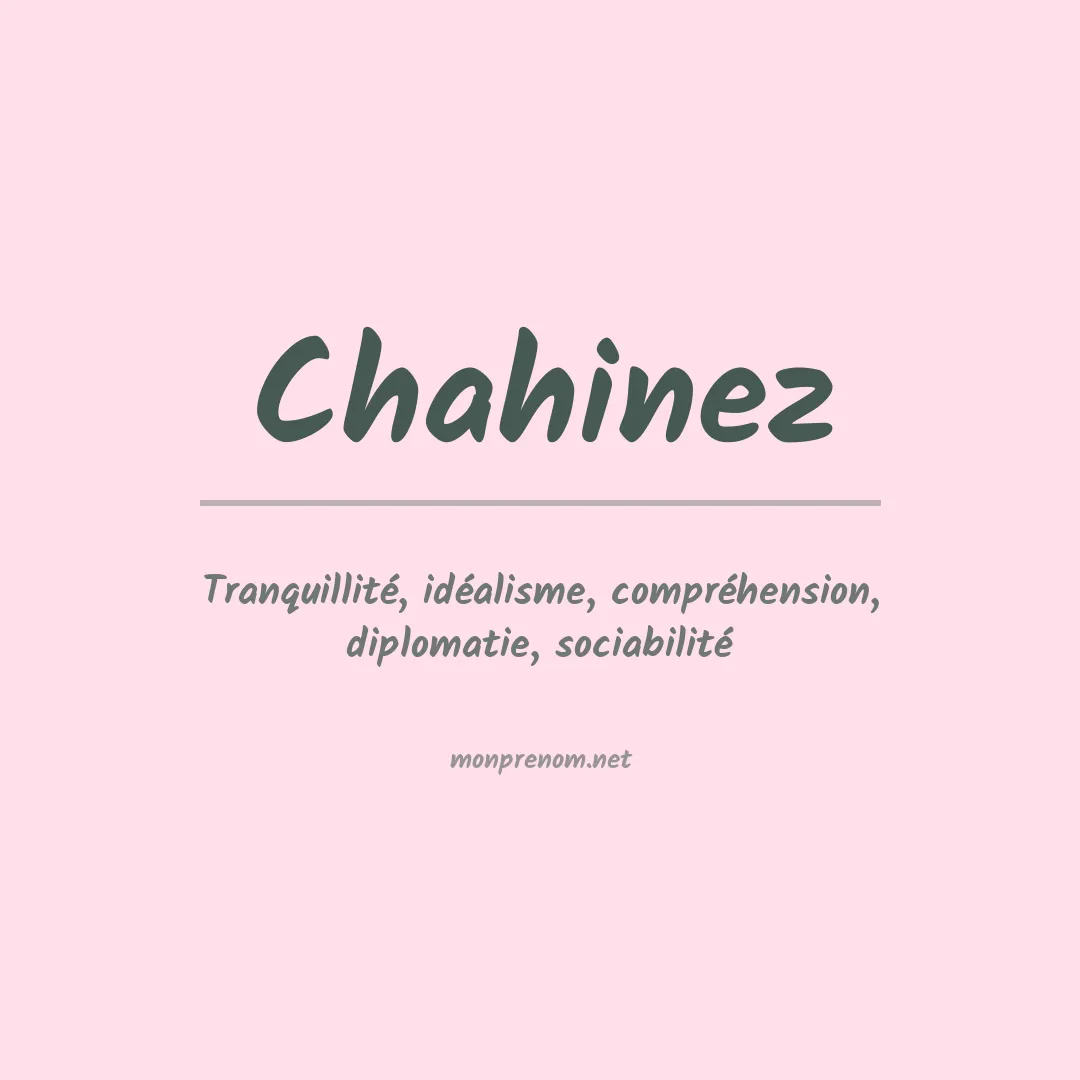Signification du Prénom Chahinez