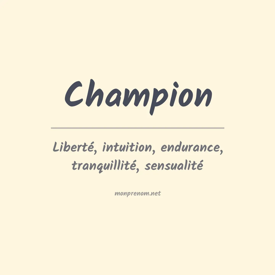 Signification du Prénom Champion