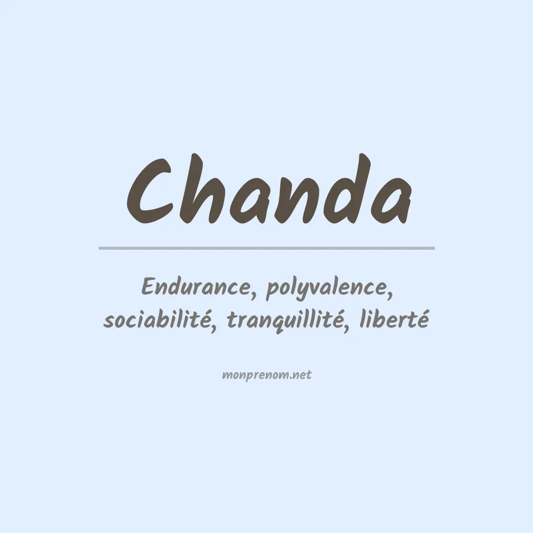 Signification du Prénom Chanda