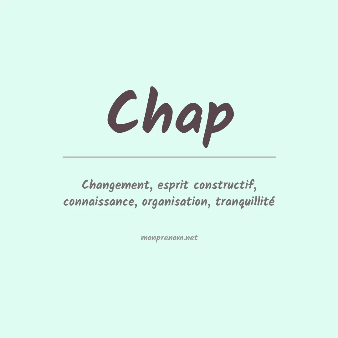 Signification du Prénom Chap